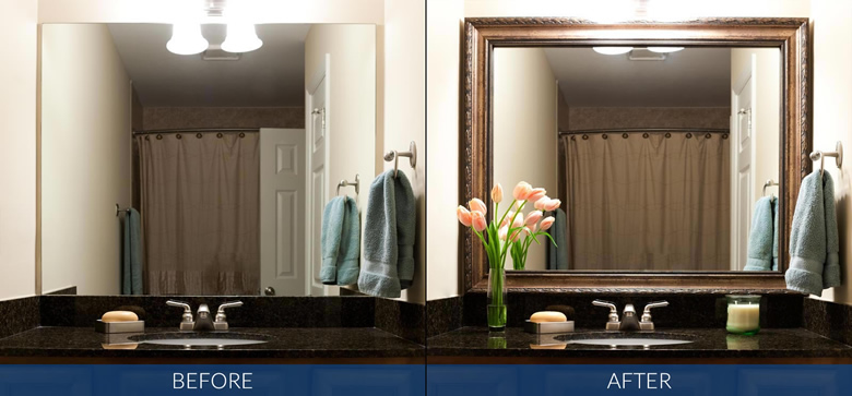 Mirror Trim - Before and After